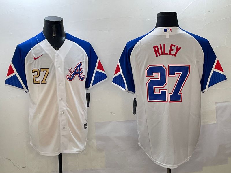 Men Atlanta Braves #27 Riley White City Edition 2025 Nike MLB Jersey style 4